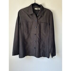 Chicos‎ Women's Size 0 Gray Button Down Blazer Y2K Rayon Blend